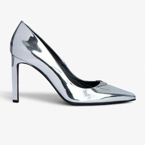ZADIG & VOLTAIRE NWT French Luxury Metallic Silver Heels